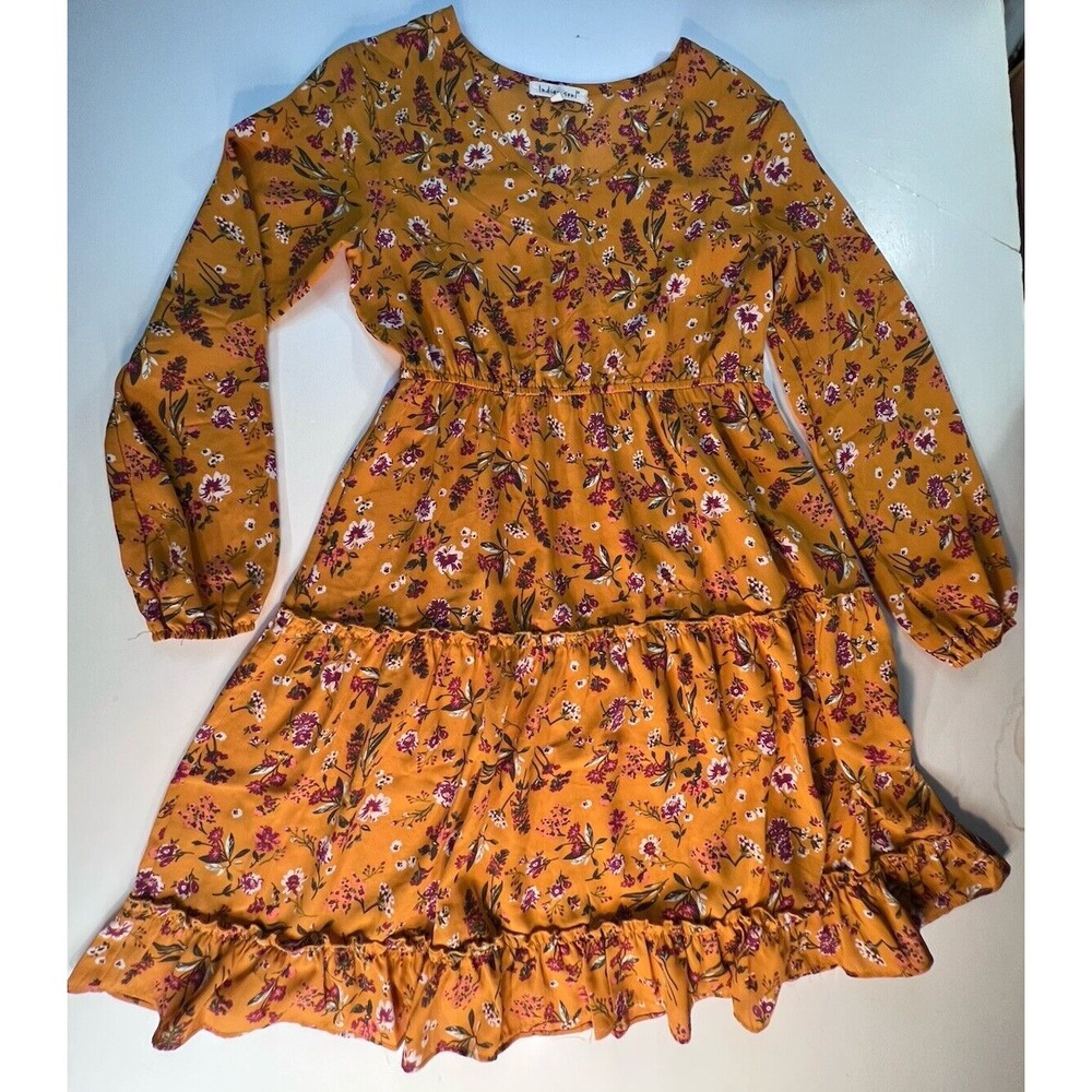 Indigo Soul Women's Dress Size S Small‎ Yellow Floral Never Worn